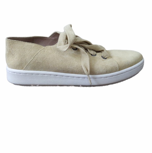 Eileen Fisher Pale Yellow Low Top Suede Sneakers - Picture 2 of 8